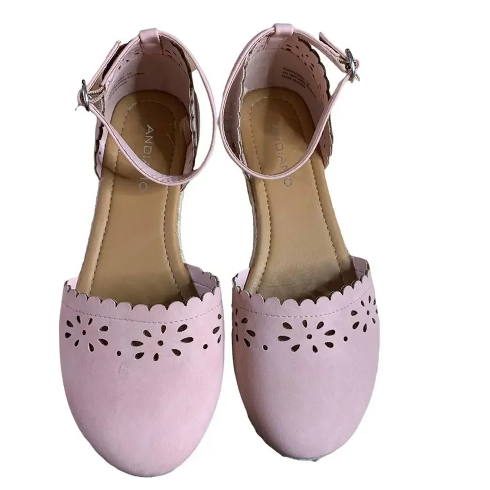 Andiamo Nancy flat shoes espadrilles light pink blush size‎ 7W Wide